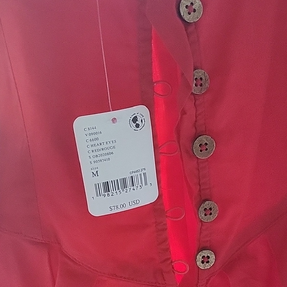 Free People Elegant Red Mini Dress With Pockets - Picture 5 of 10